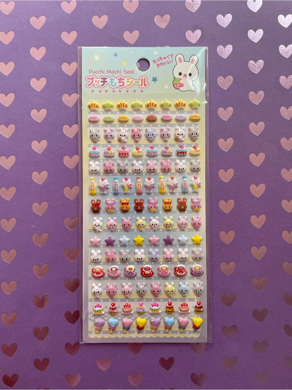 Rabbit puffy stickers pucchiri seal